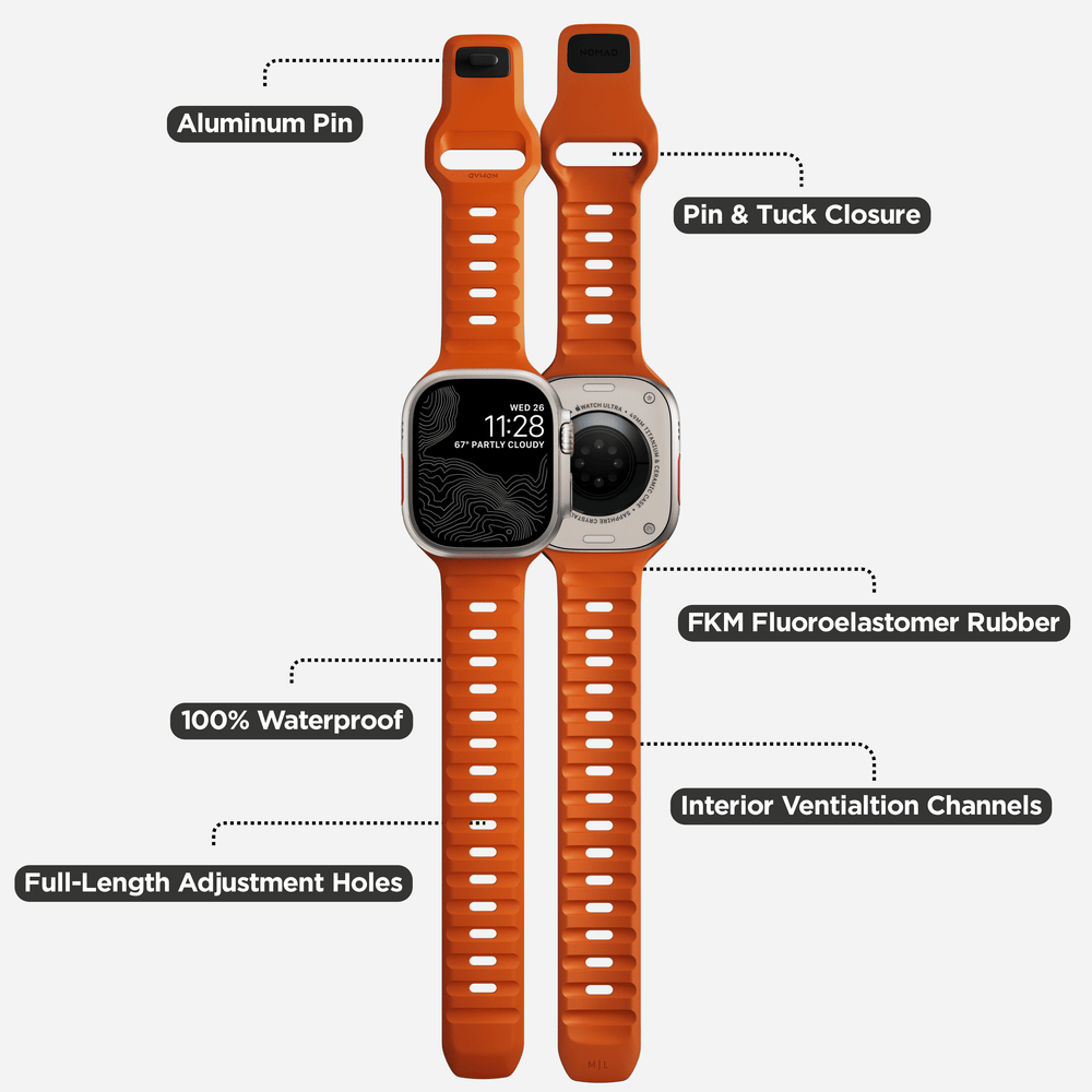 Sport Band - 46mm/49mm | Ultra Orange| NOMAD® - Image 4