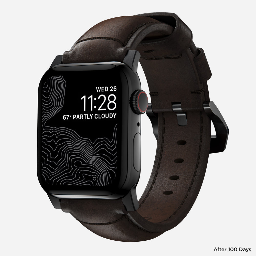 Traditional Band - 46mm/49mm | Black Hardware | Rustic Brown | Horween | NOMAD® - Image 2
