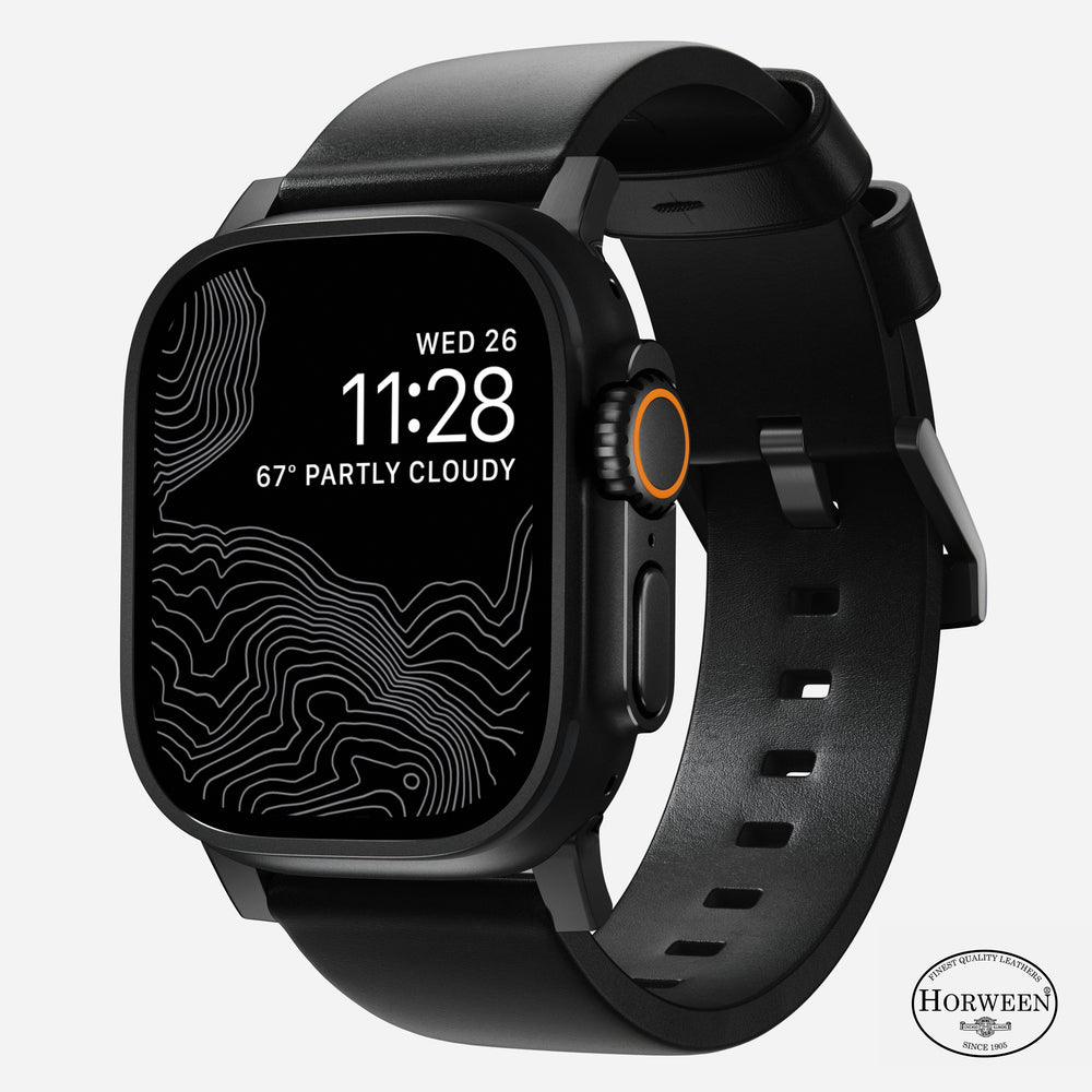 Modern Band - 46mm/49mm - Black Hardware | Black | Horween | NOMAD®