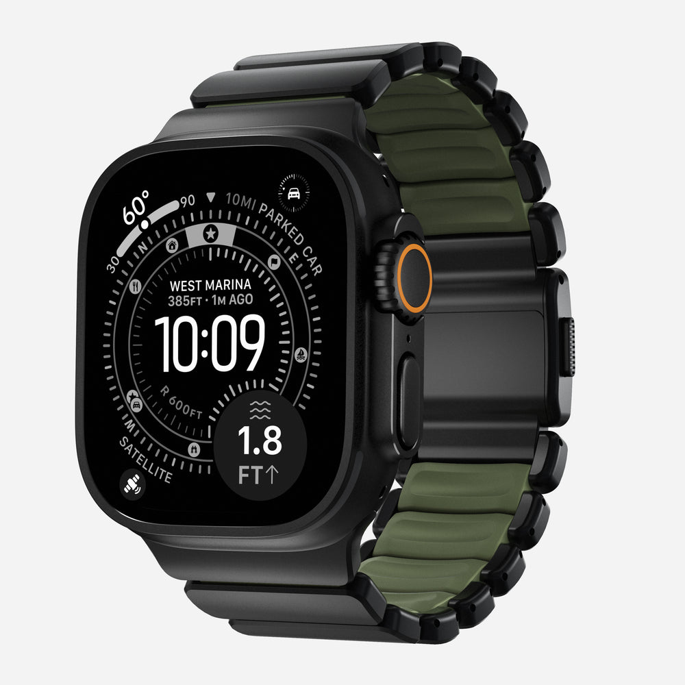Stratos Band - 49mm | Black Titanium | Forest FKM