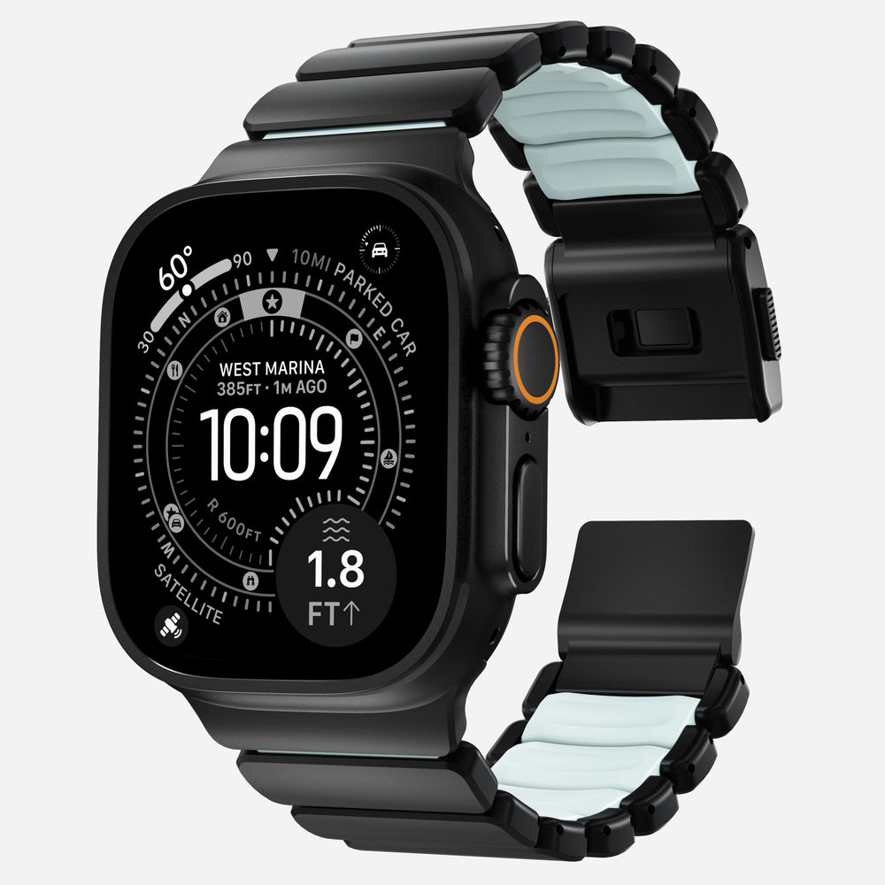 Stratos Band - 49mm | Black Titanium | Icy Blue Glow FKM | NOMAD® - Image 5