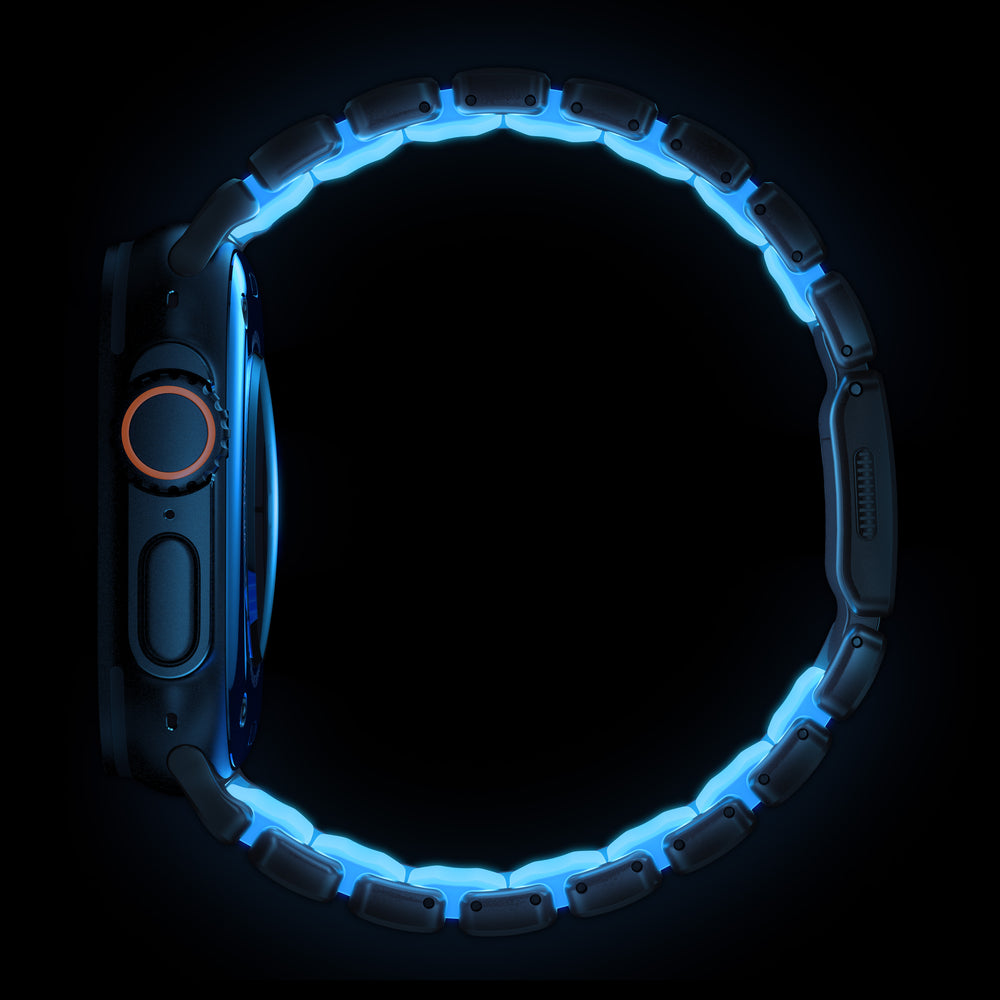 Stratos Band - 49mm | Black Titanium | Icy Blue Glow FKM | NOMAD® - Image 4