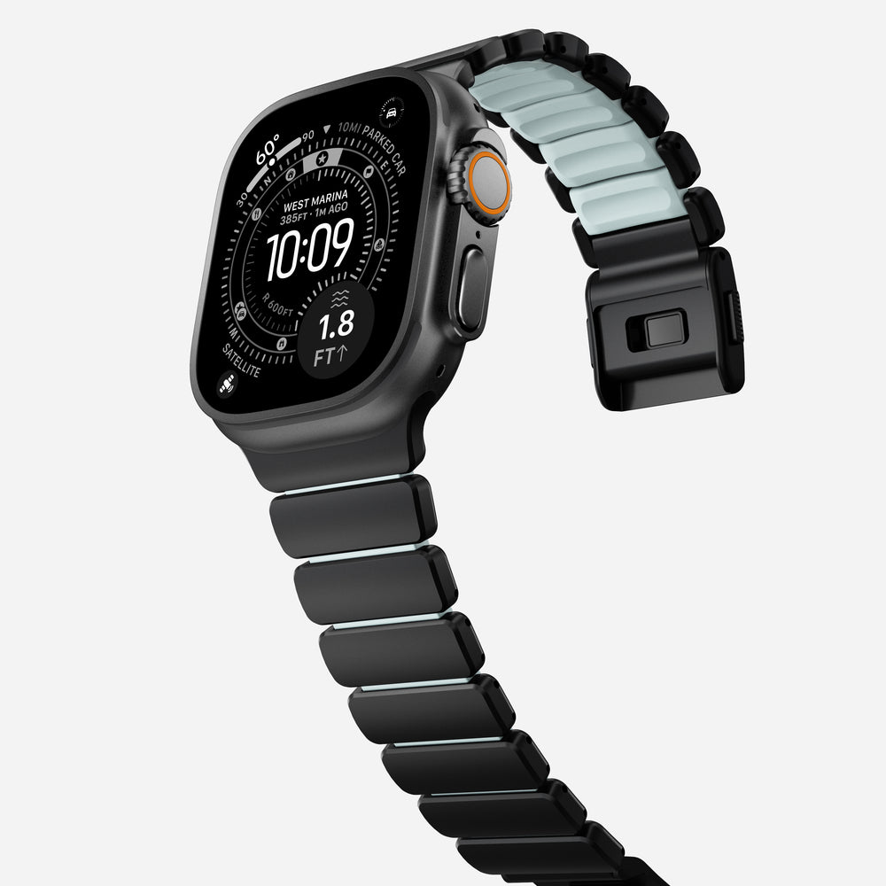Stratos Band - 49mm | Black Titanium | Icy Blue Glow FKM | NOMAD® - Image 12