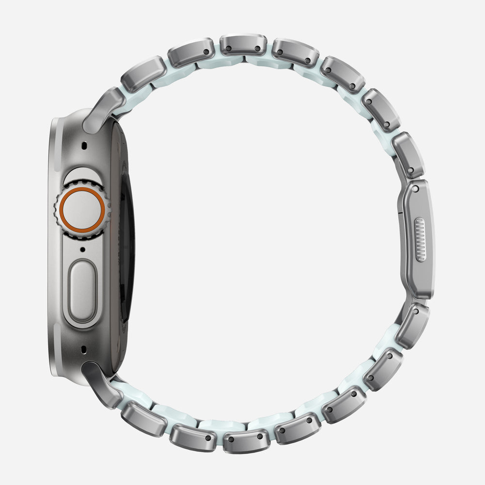Stratos Band - 49mm | Natural Titanium | Icy Blue Glow FKM | NOMAD® - Image 6