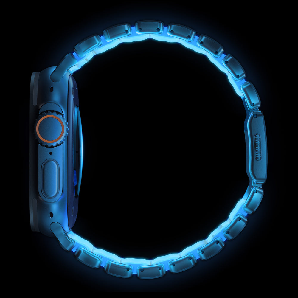 Stratos Band - 49mm | Natural Titanium | Icy Blue Glow FKM | NOMAD® - Image 4