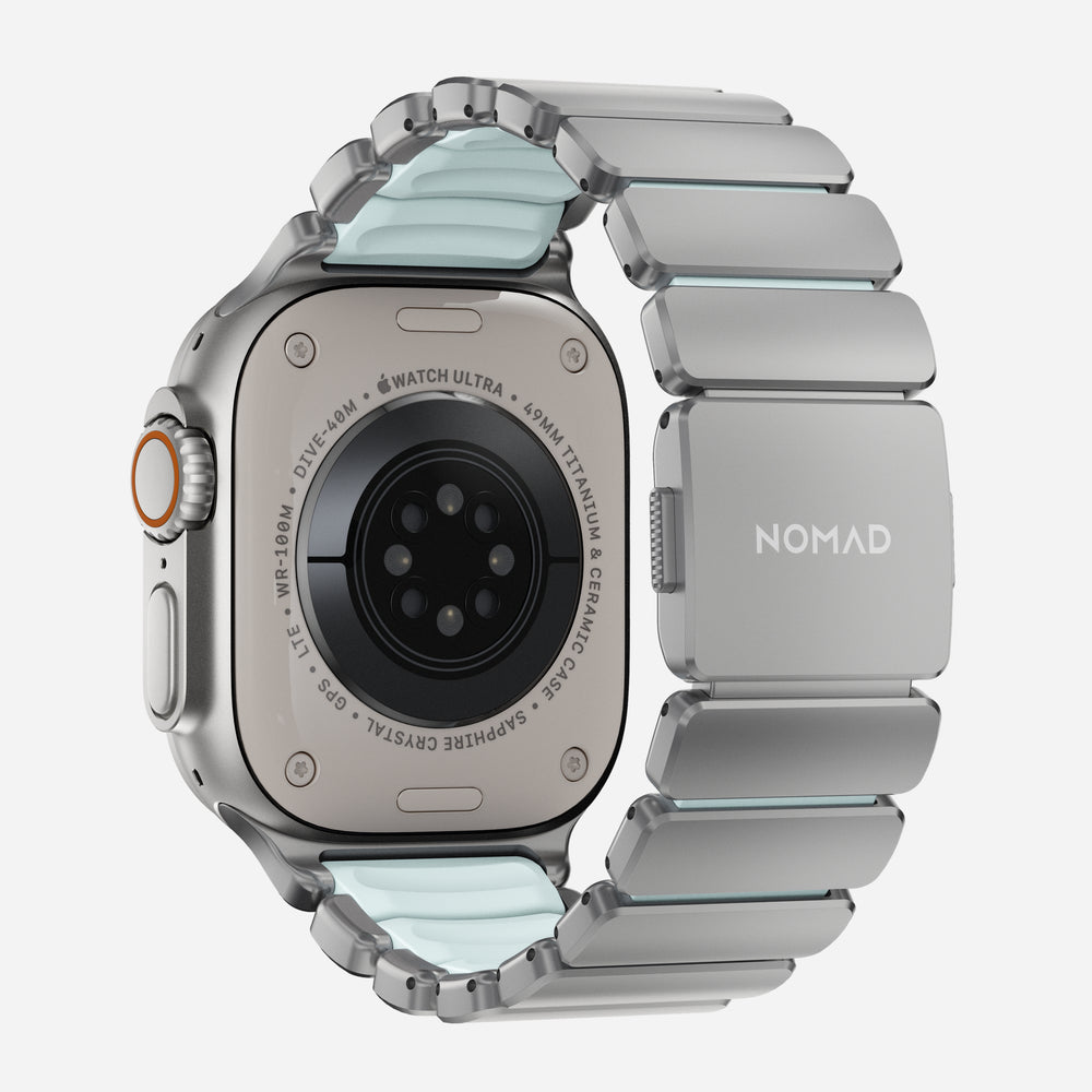 Stratos Band - 49mm | Natural Titanium | Icy Blue Glow FKM | NOMAD® - Image 7
