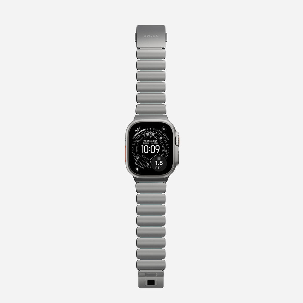 Stratos Band - 49mm | Natural Titanium | Icy Blue Glow FKM | NOMAD® - Image 13