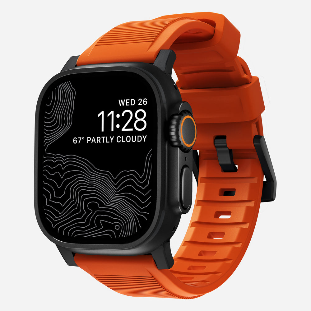Rugged Band - 46mm/49mm | Black Hardware | Ultra Orange | NOMAD® - Image 2