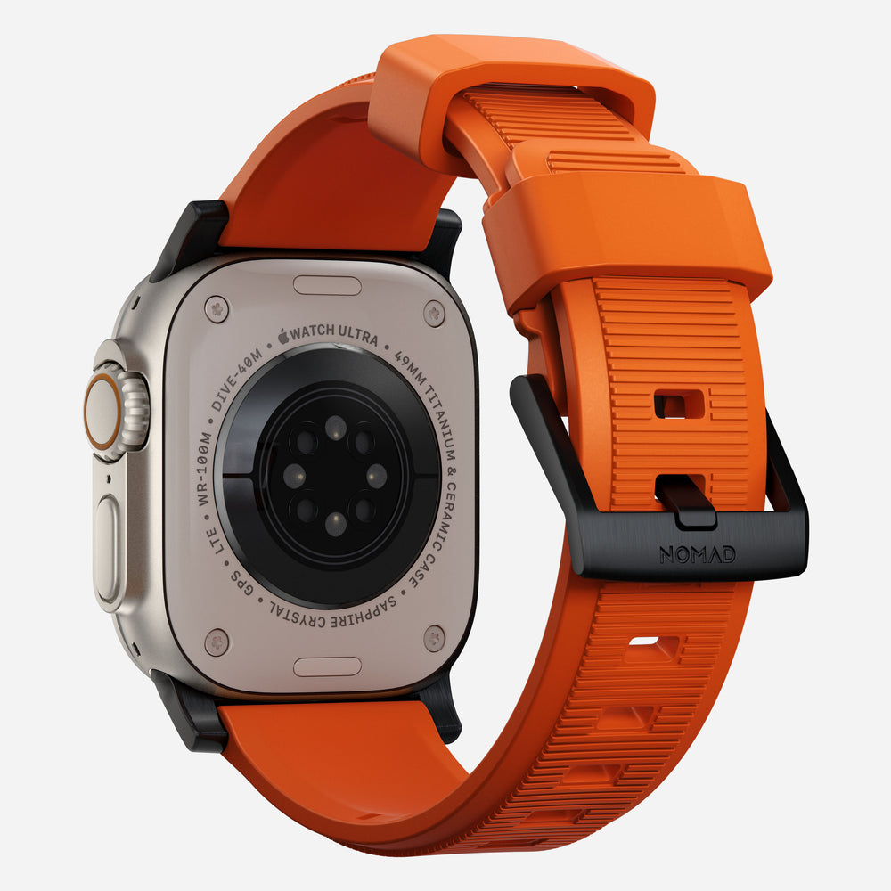 Rugged Band - 46mm/49mm | Black Hardware | Ultra Orange | NOMAD® - Image 4