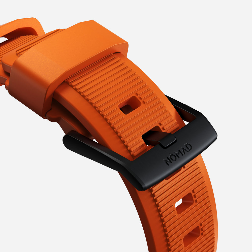 Rugged Band - 46mm/49mm | Black Hardware | Ultra Orange | NOMAD® - Image 7