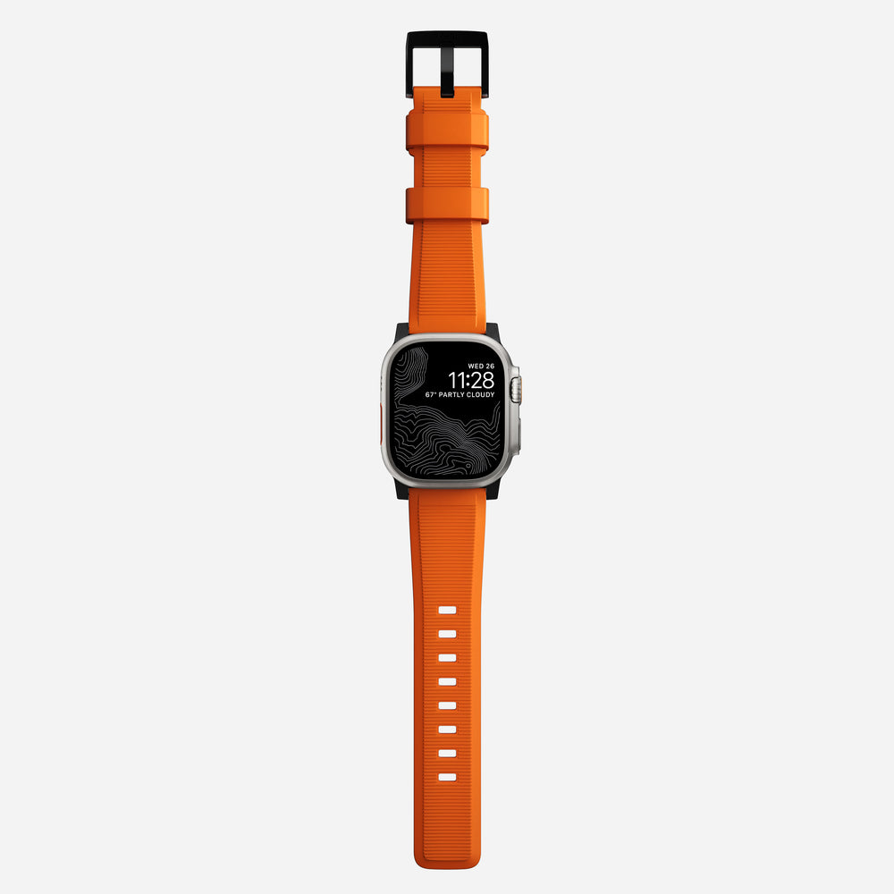 Rugged Band - 46mm/49mm | Black Hardware | Ultra Orange | NOMAD® - Image 8