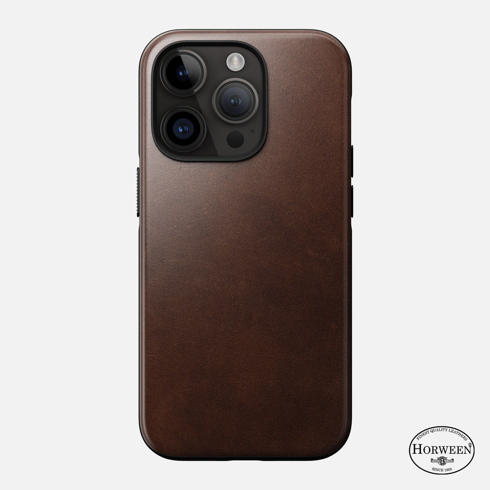 Modern Leather Case - iPhone 14 Pro | Rustic Brown | Horween | NOMAD®
