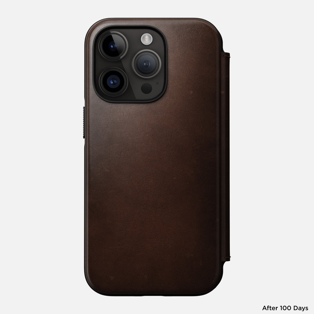 Modern Leather Folio - iPhone 14 Pro | Rustic Brown | Genuine Horween® Leather | NOMAD® - Image 4