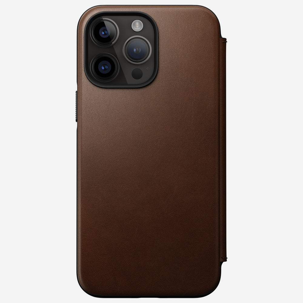 Modern Leather Folio - iPhone 14 Pro Max | Rustic Brown | Nomad Leather | NOMAD®
