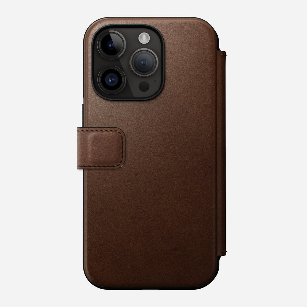Modern Leather Folio - iPhone 14 Pro | Rustic Brown | Nomad Leather | NOMAD® - Image 3
