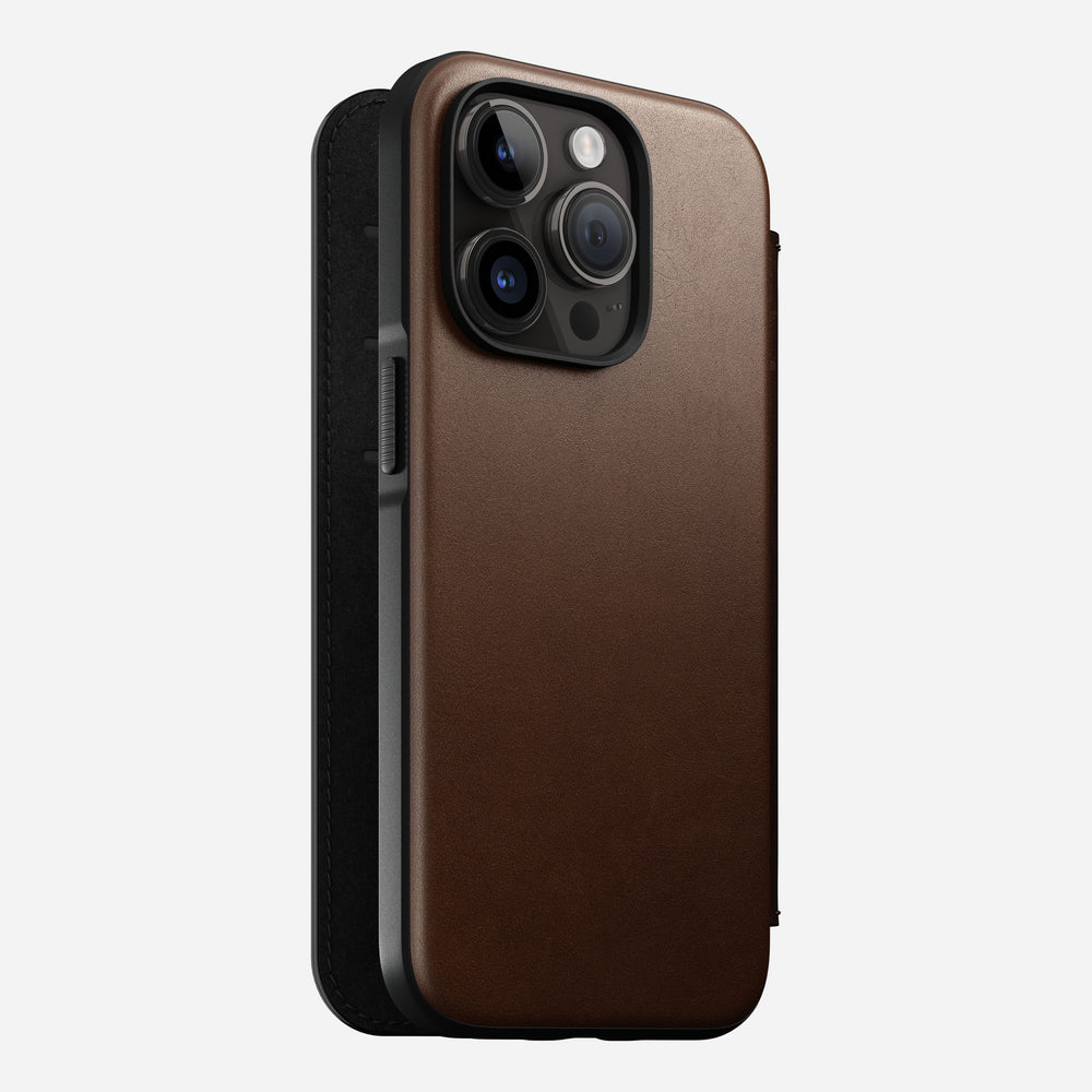 Modern Leather Folio - iPhone 14 Pro | Rustic Brown | Nomad Leather | NOMAD® - Image 5