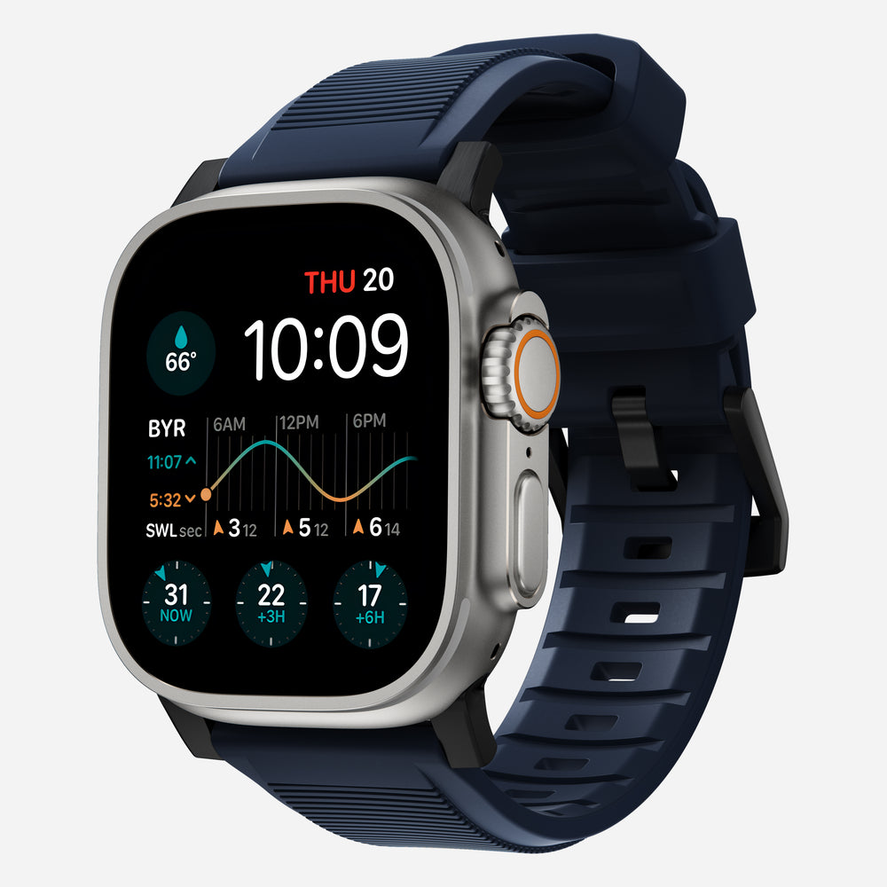 Rugged Band - 46mm/49mm | Atlantic Blue | Black Hardware | NOMAD® - Image 12