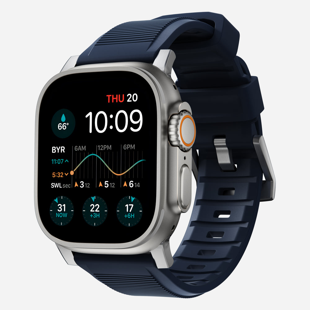 Rugged Band - 46mm/49mm | Atlantic Blue | Silver Hardware NOMAD® - Image 2