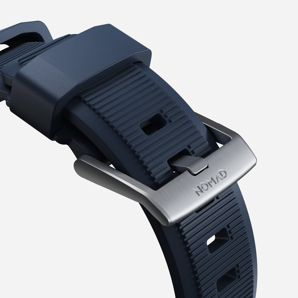 Rugged Band - 46mm/49mm | Atlantic Blue | Silver Hardware NOMAD® - Image 8
