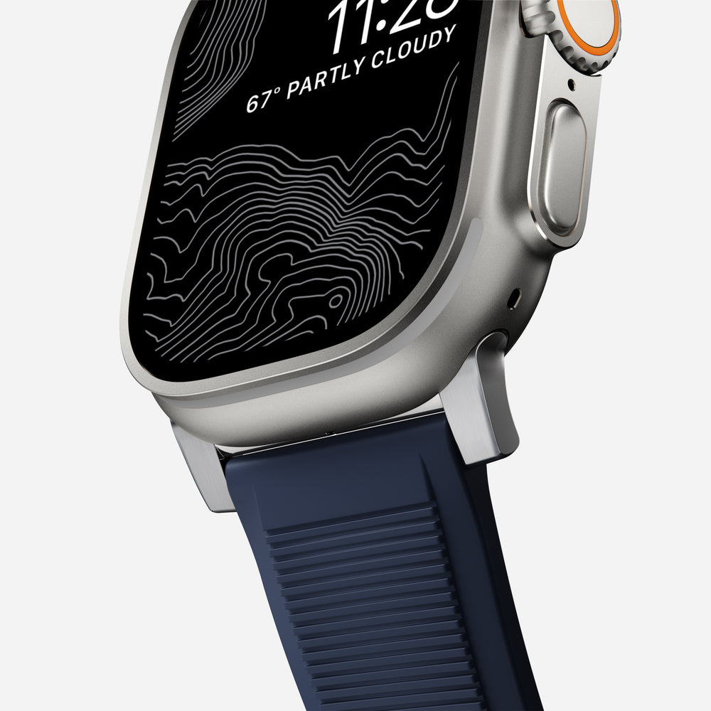 Rugged Band - 46mm/49mm | Atlantic Blue | Silver Hardware NOMAD® - Image 6