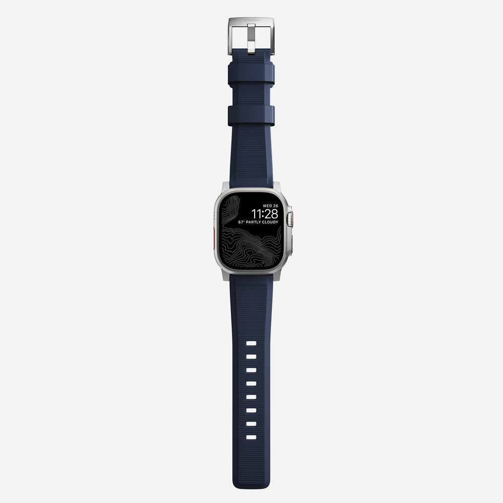 Rugged Band - 46mm/49mm | Atlantic Blue | Silver Hardware NOMAD® - Image 9