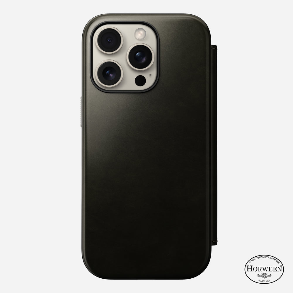 Modern Leather Folio - iPhone 16 Pro | Green Chrome | Horween | NOMAD® - Image 5