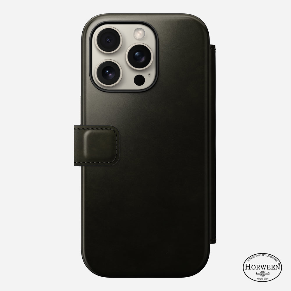 Modern Leather Folio - iPhone 16 Pro | Green Chrome | Horween | NOMAD® - Image 4