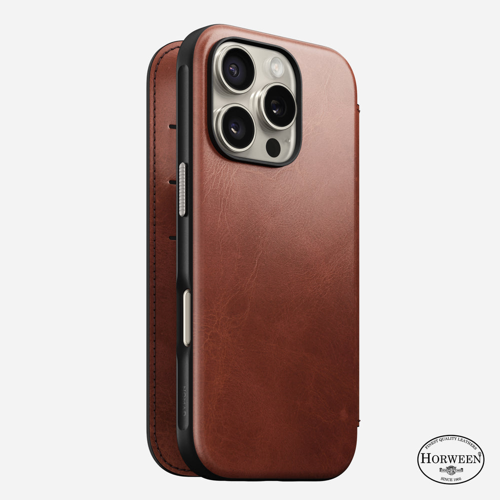 Modern Leather Folio - iPhone 16 Pro | Olde Dublin | Horween