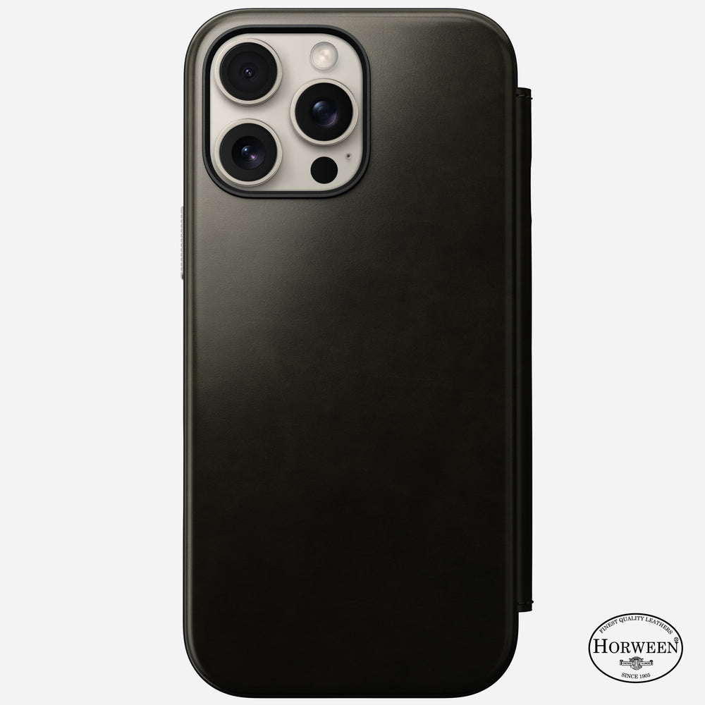 Modern Leather Folio - iPhone 16 Pro Max | Green Chrome | Horween | NOMAD® - Image 5