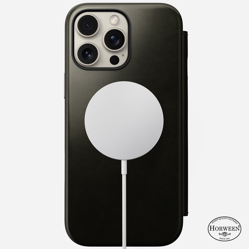 Modern Leather Folio - iPhone 16 Pro Max | Green Chrome | Horween | NOMAD® - Image 3