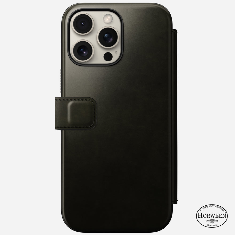 Modern Leather Folio - iPhone 16 Pro Max | Green Chrome | Horween | NOMAD® - Image 4