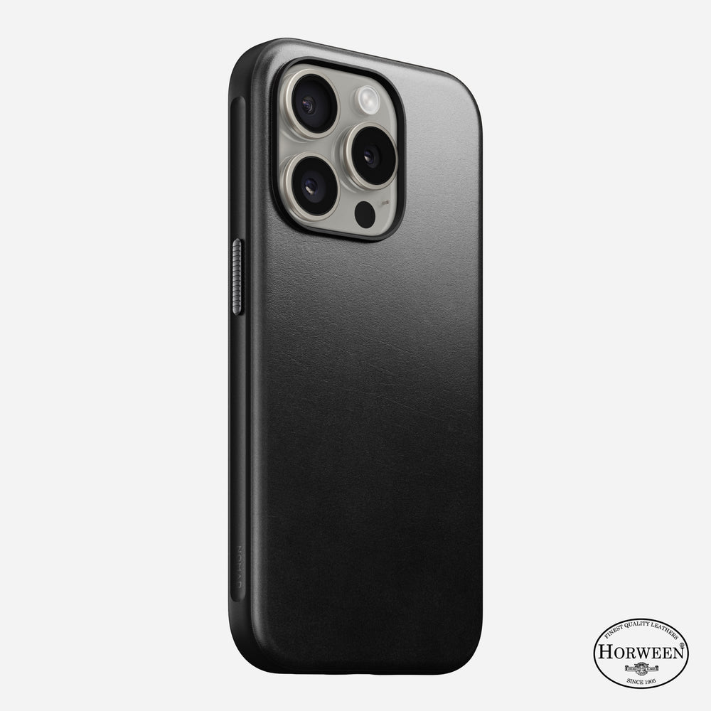 Modern Leather Case - iPhone 15 Pro | Black | Horween | NOMAD®