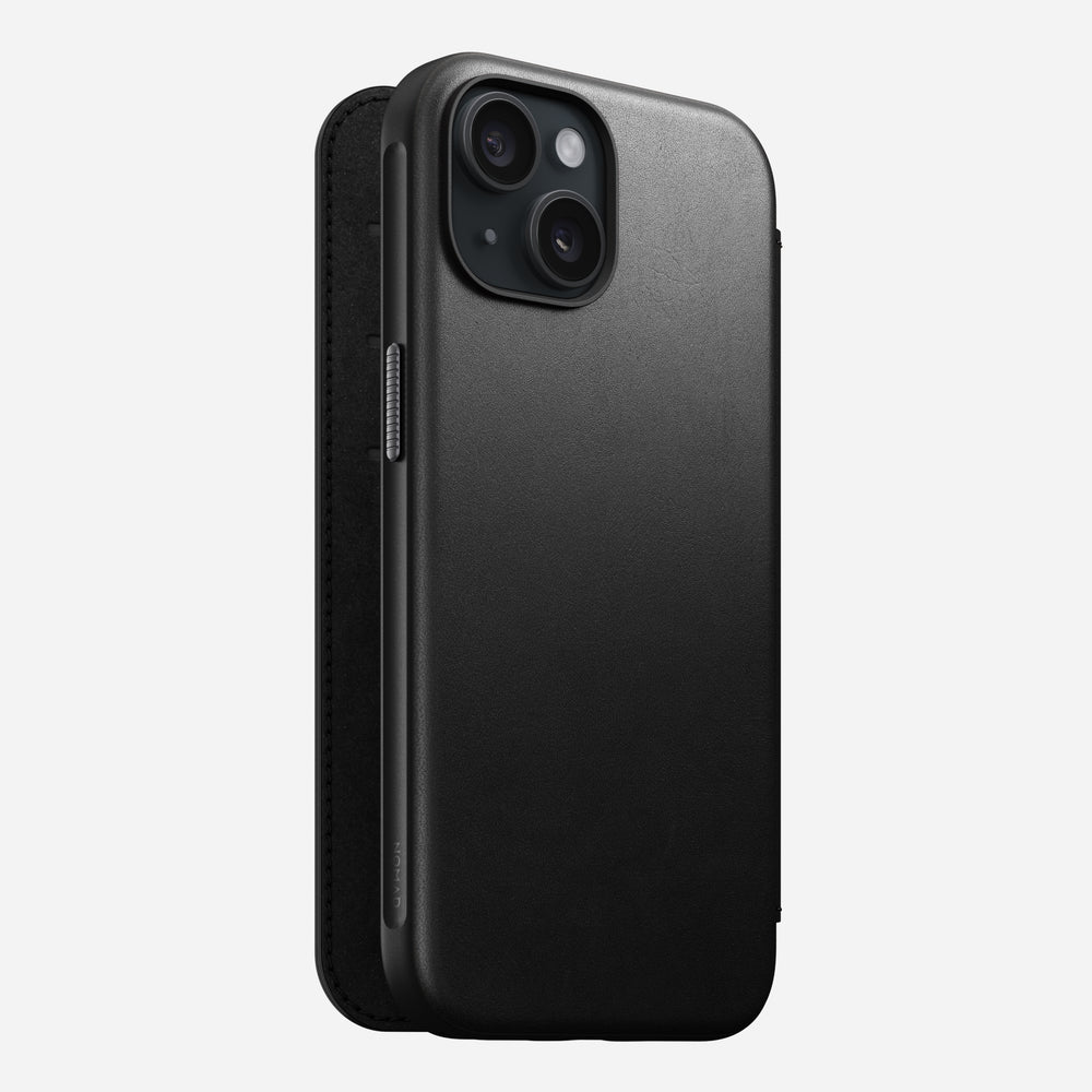Modern Leather Folio - iPhone 15 | Black | Nomad Leather | NOMAD®