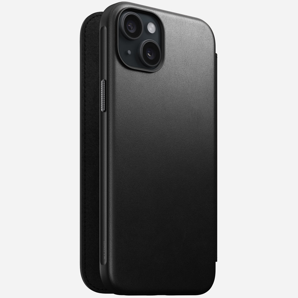 Modern Leather Folio - iPhone 15 Plus | Black | Nomad Leather | NOMAD®