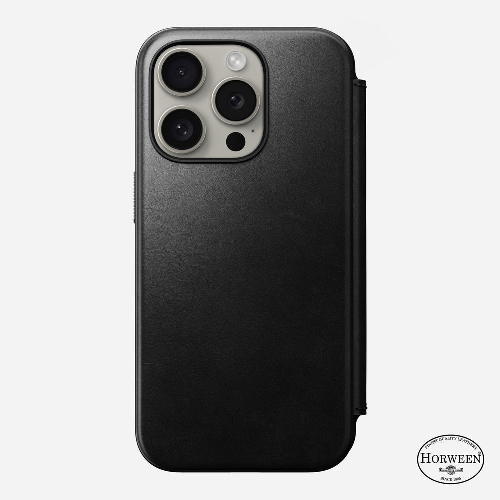 Modern Leather Folio - iPhone 15 Pro | Black | Horween | NOMAD® - Image 3