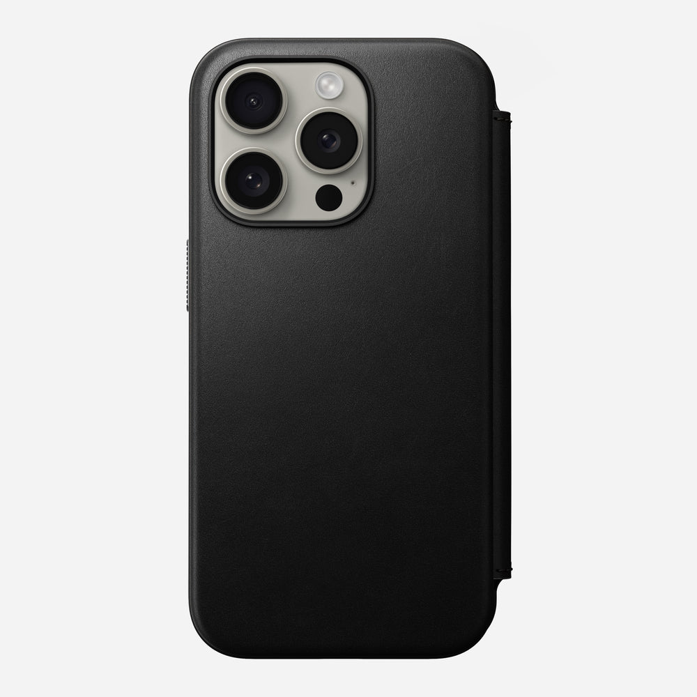 Modern Leather Folio - iPhone 15 Pro | Black | Nomad Leather | NOMAD® - Image 3