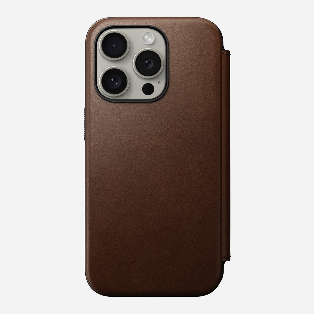 Modern Leather Folio - iPhone 15 Pro | Brown | Nomad Leather | NOMAD® - Image 3