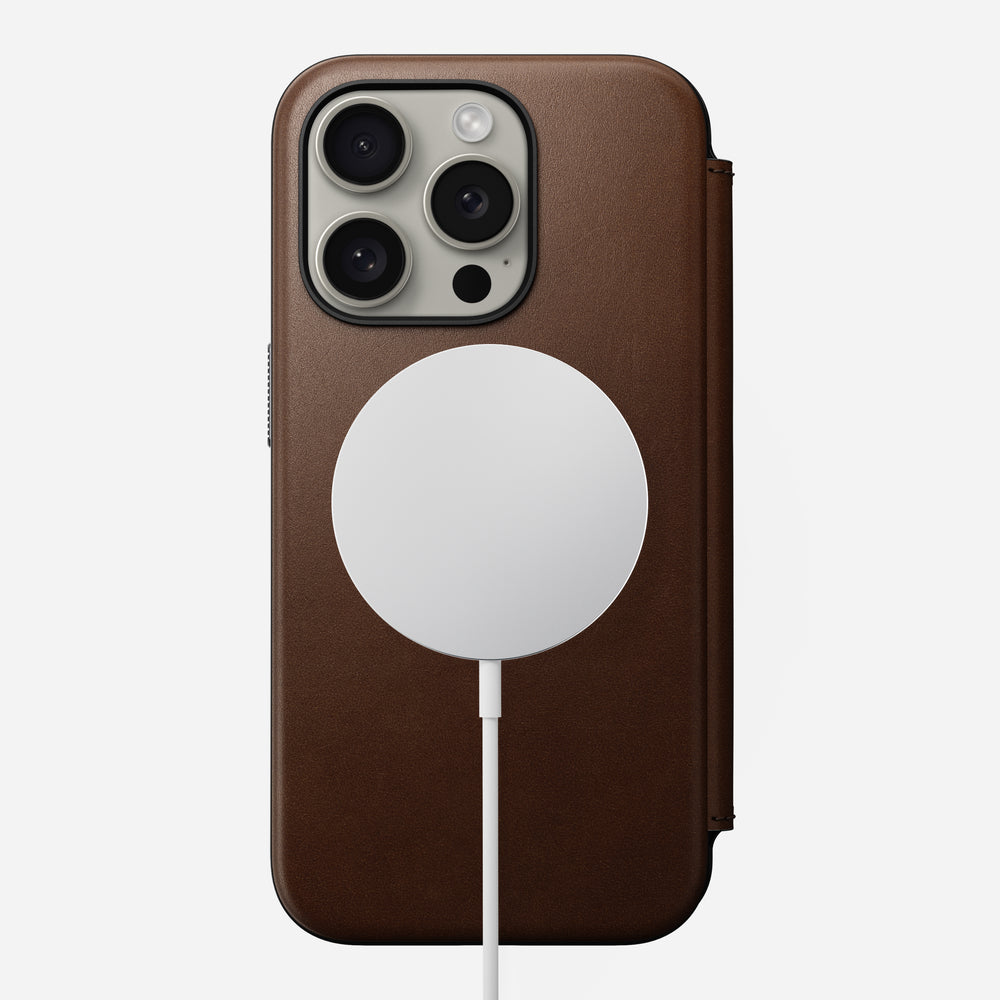 Modern Leather Folio - iPhone 15 Pro | Brown | Nomad Leather | NOMAD® - Image 5