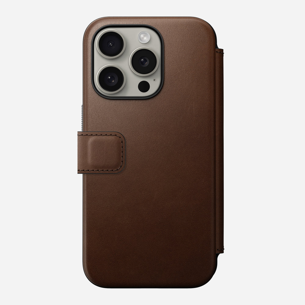 Modern Leather Folio - iPhone 15 Pro | Brown | Nomad Leather | NOMAD® - Image 4