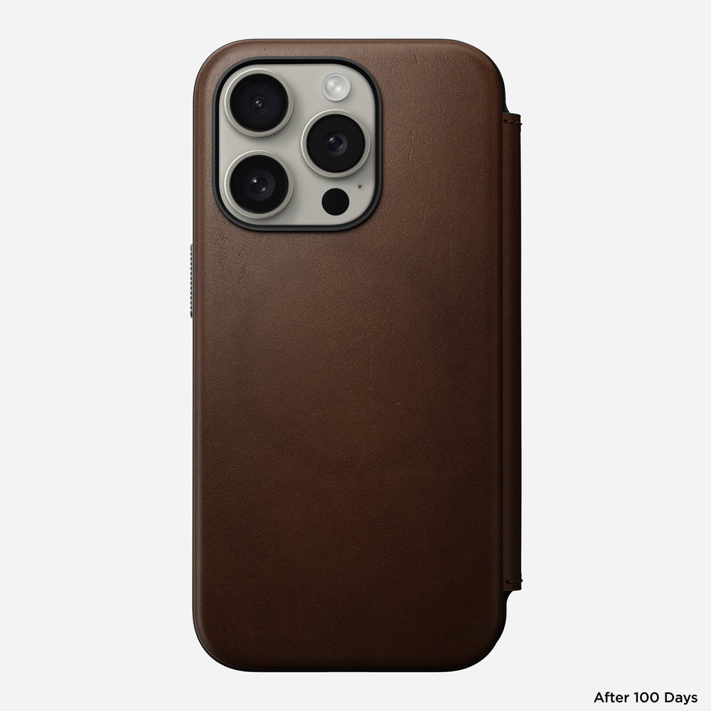Modern Leather Folio - iPhone 15 Pro | Brown | Nomad Leather | NOMAD® - Image 6