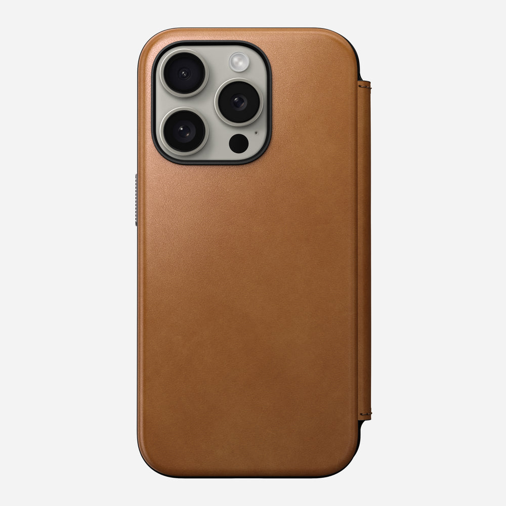Modern Leather Folio - iPhone 15 Pro | English Tan-C | Nomad Leather | NOMAD® - Image 3
