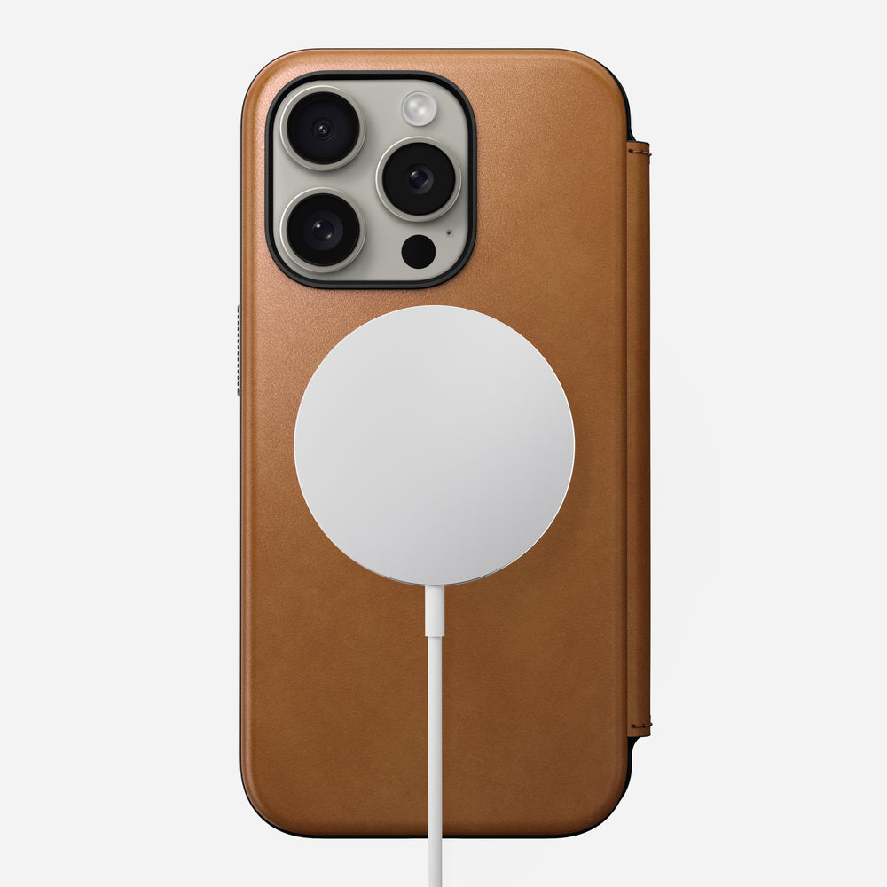 Modern Leather Folio - iPhone 15 Pro | English Tan-C | Nomad Leather | NOMAD® - Image 5