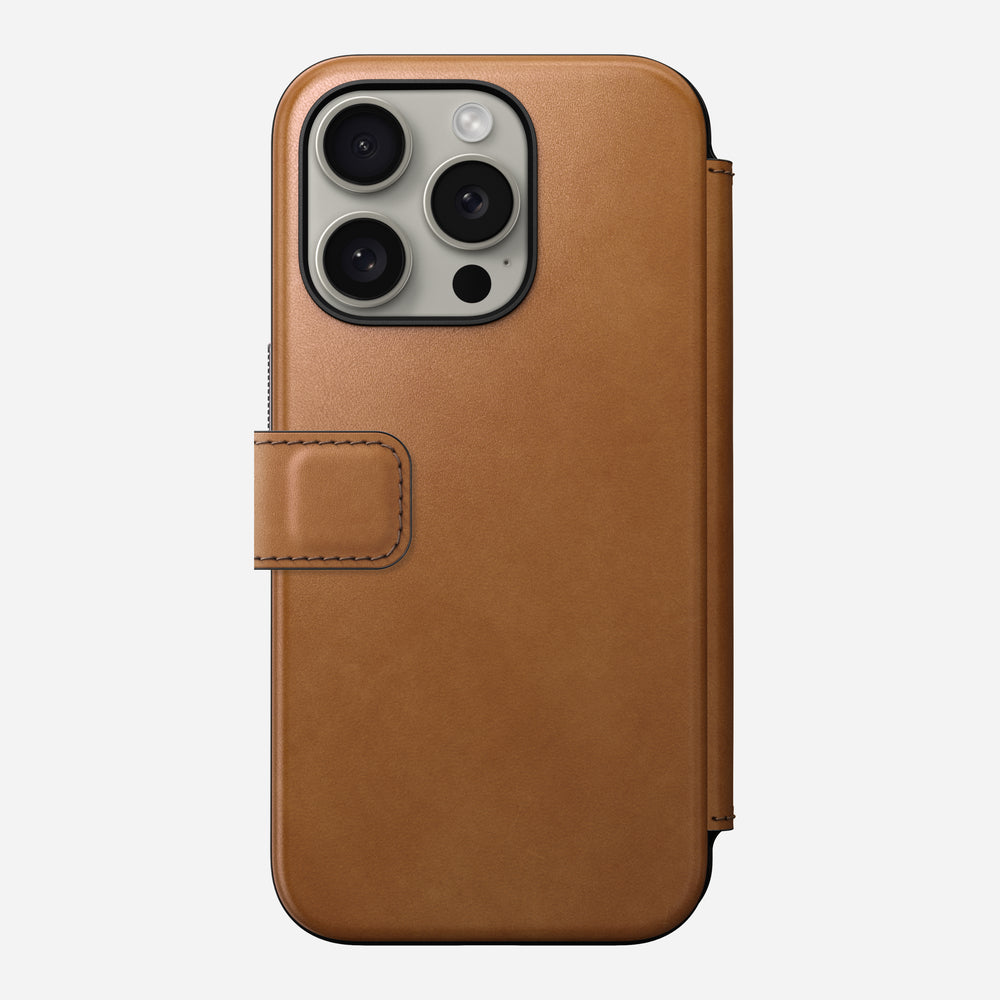Modern Leather Folio - iPhone 15 Pro | English Tan-C | Nomad Leather | NOMAD® - Image 4