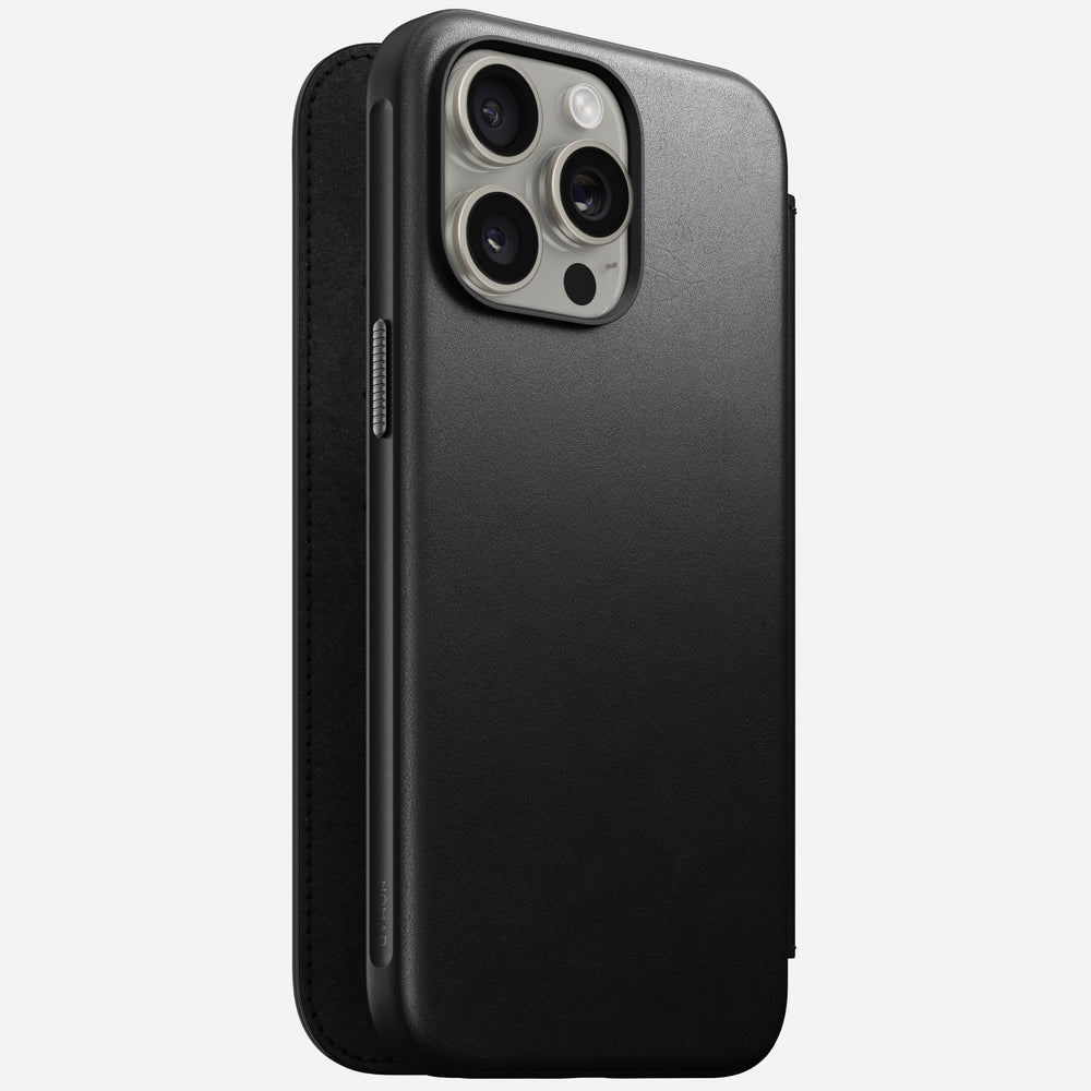 Modern Leather Folio - iPhone 15 Pro Max | Black | Nomad Leather | NOMAD®