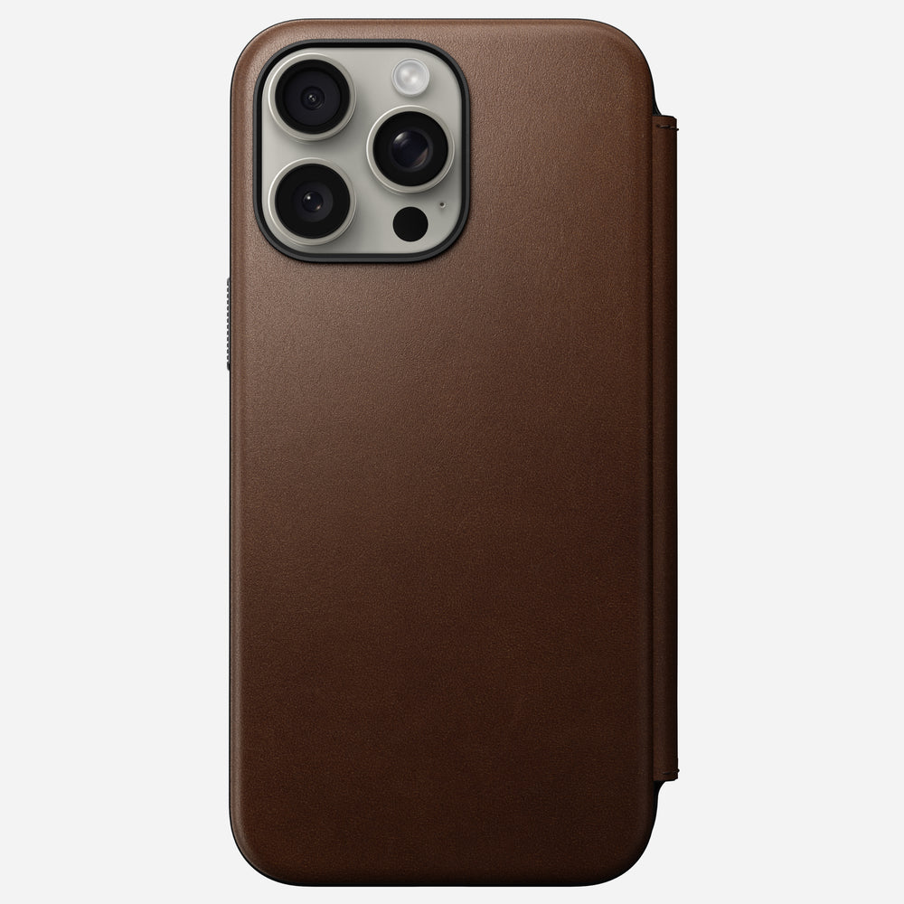 Modern Leather Folio - iPhone 15 Pro Max | Brown | Nomad Leather | NOMAD® - Image 3