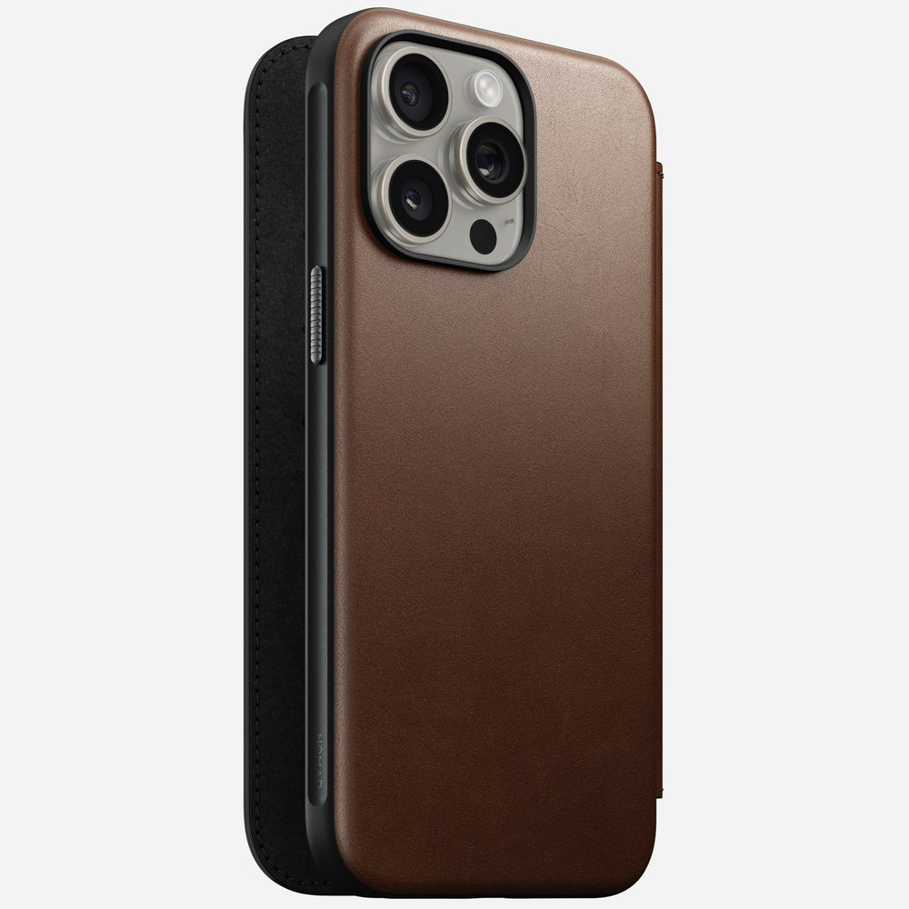 Modern Leather Folio - iPhone 15 Pro Max | Brown | Nomad Leather | NOMAD®
