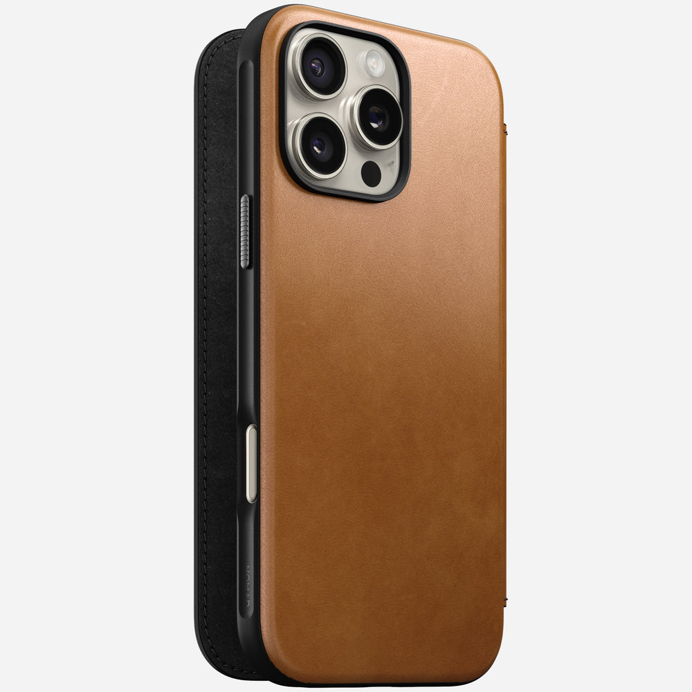 Modern Leather Folio - iPhone 16 Pro Max | English Tan-C | Nomad Leather | NOMAD®