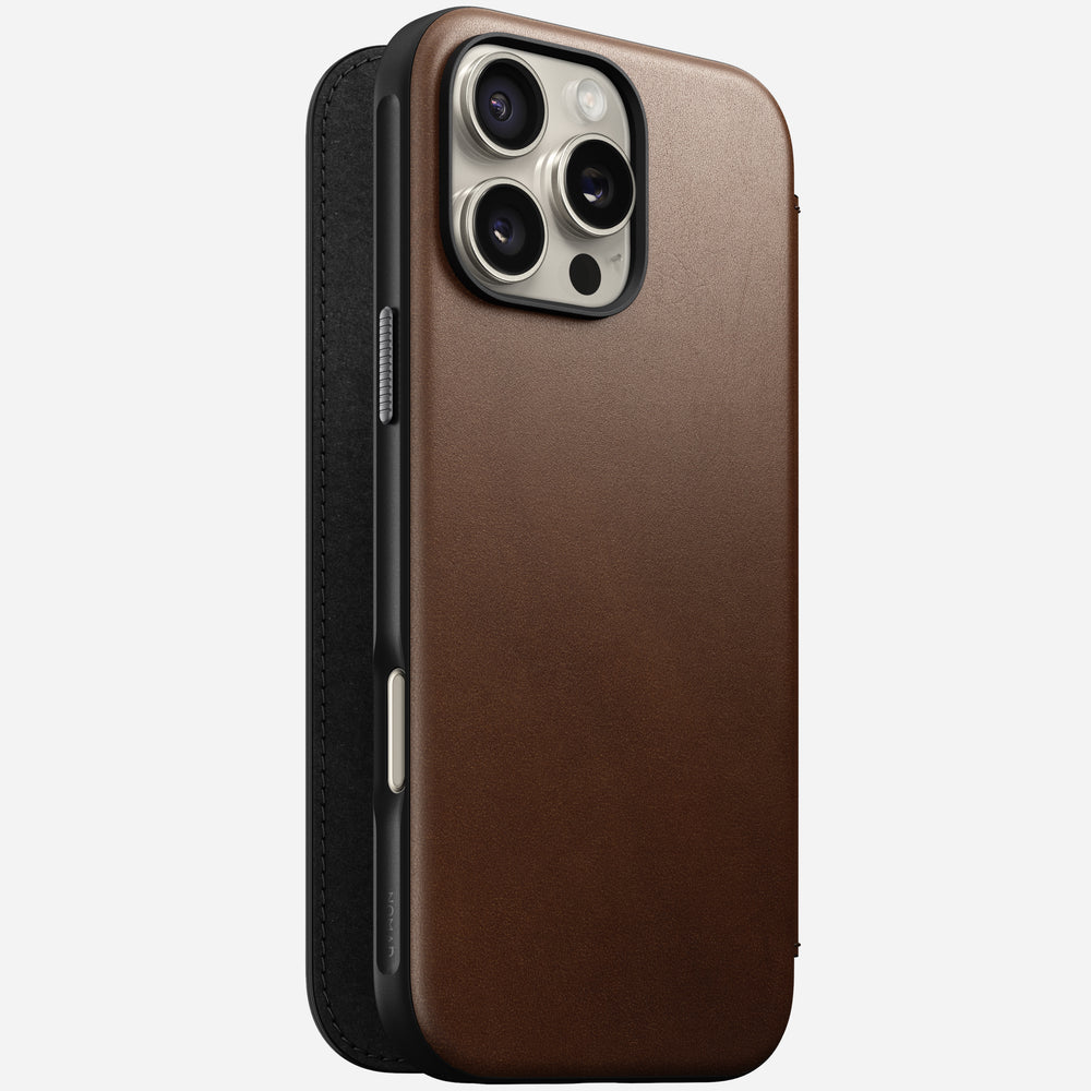 Modern Leather Folio - iPhone 16 Pro Max | Brown | Nomad Leather | NOMAD®