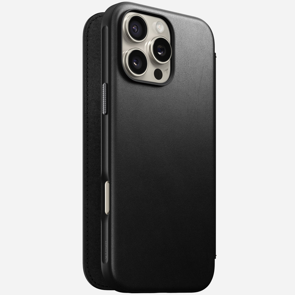 Modern Leather Folio - iPhone 16 Pro Max | Black | Nomad Leather | NOMAD®