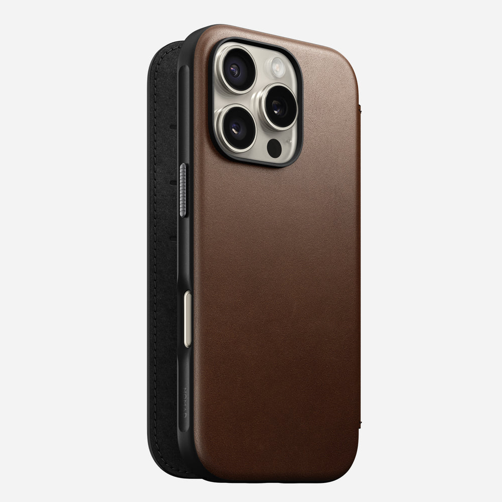 Modern Leather Folio - iPhone 16 Pro | Brown | Nomad Leather | NOMAD®